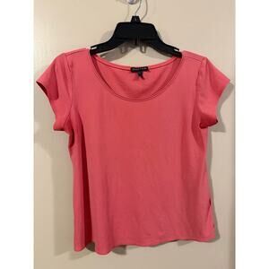 2/$35 Eileen Fisher 100% Silk Pink Size M Blouse Lagenlook Natural lightweight